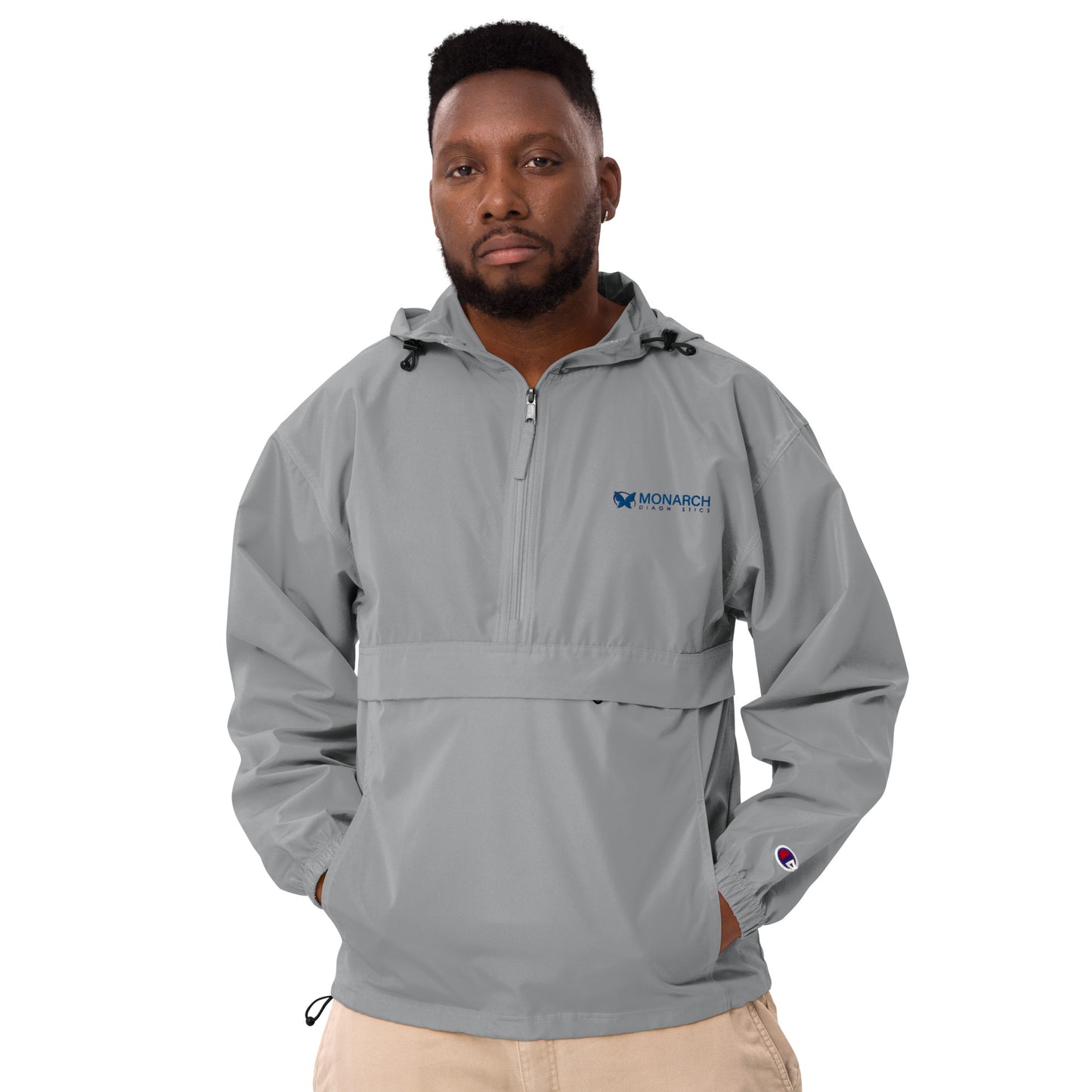 Monarch Logo - Grey Embroidered Champion Packable Jacket